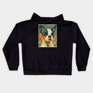 Bulldog Flowers Photo Art Design For Dog Onwer Kids Hoodie